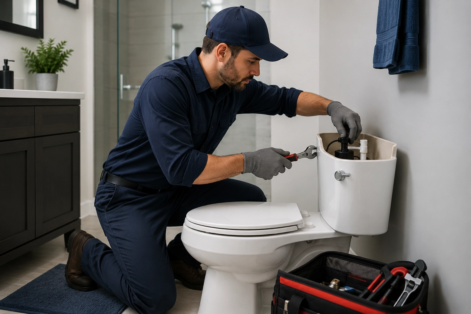 Emergency clogged toilet clearing in Houston
