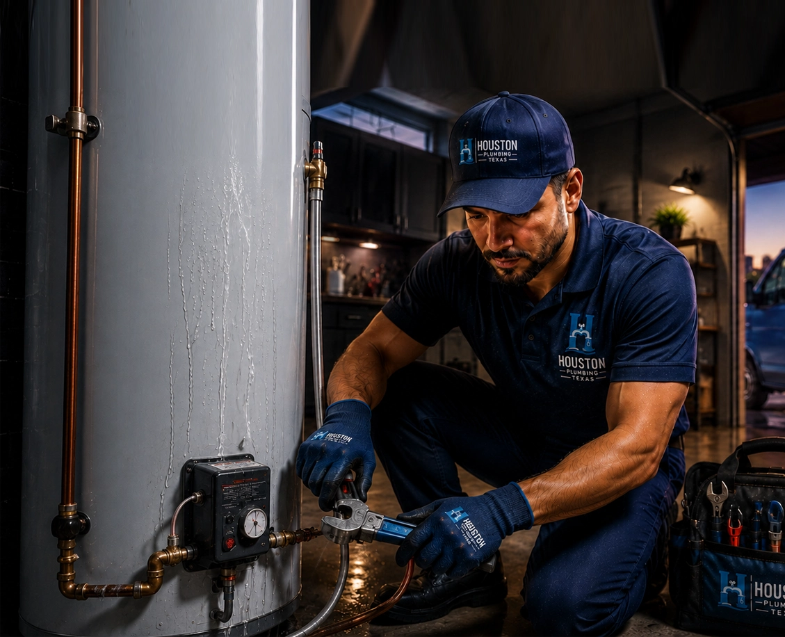 Emergency water heater leak repair in Houston